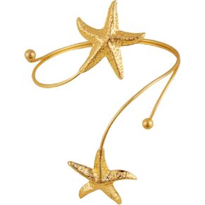 سوار ذراع على شكل زهرة ذهبية على شكل نجم البحر والقمر للنساء، سوار على شكل بوهيمي للذراع العلوي، هدية مجوهرات للشاطئ والمهرجانات الصيفية in Kuwait