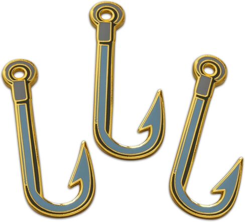 Novel Merk Fish Hook – Gone Fishing Lapel Pin, Hat Pin & Tie Tack Set - with Clutch Back 3 Piece in Saudi Arabia