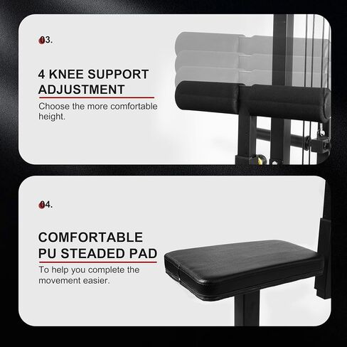Fitvids LAT All-in-one Machine with High and Low Pulley Station, LAT PullDown and LAT Row Cable Machine, LAT Tower with Adjustable Leg Support for Home Gym Total Body Training in Saudi Arabia