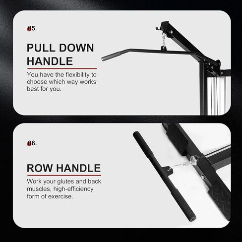 Fitvids LAT All-in-one Machine with High and Low Pulley Station, LAT PullDown and LAT Row Cable Machine, LAT Tower with Adjustable Leg Support for Home Gym Total Body Training in Saudi Arabia