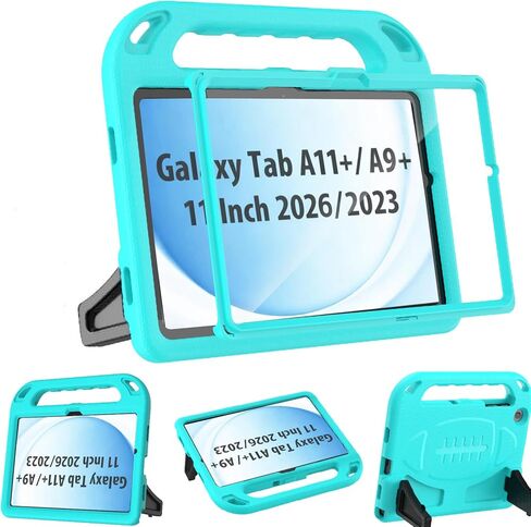 غطاء جهاز إلكتروني محمول BMOUO لجهاز Samsung Galaxy Tab A9+/A9 Plus مقاس 11 بوصة 2023 - أزرق، حافظة كمبيوتر لوحي مع واقي شاشة مدمج وحامل مقبض مقاوم للصدمات in Kuwait