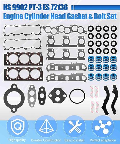 HS9902PT 3.0 V6 Engine Cylinder Head Gasket Set Fits for 1998-2001 Mazda B3000 1998-2001 Ford Ranger 3.0L Replaces ES72174 in Saudi Arabia