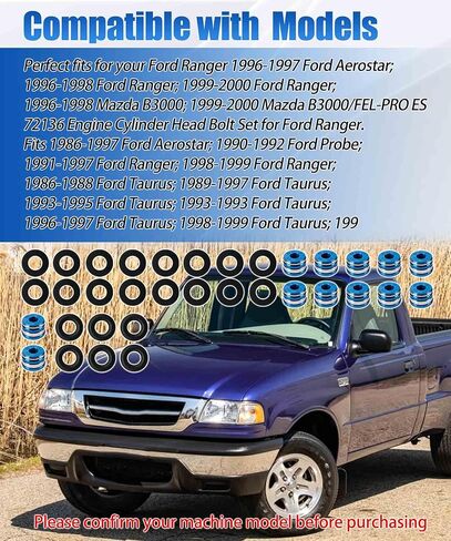 HS9902PT 3.0 V6 Engine Cylinder Head Gasket Set Fits for 1998-2001 Mazda B3000 1998-2001 Ford Ranger 3.0L Replaces ES72174 in Saudi Arabia