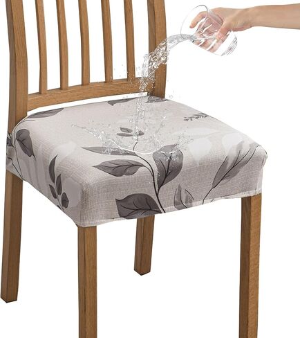 CRFATOP Waterproof Dining Chair Seat Covers Set of 6, Stretch Dining Room Cushion Slip Cover Non-Slip Seat Slipcover for Dining Chairs Washable Removable Parson Kitchen Chair Protectors,L,01 in Saudi Arabia