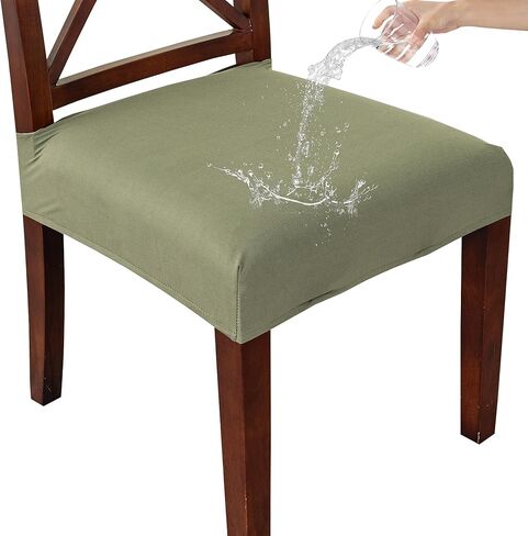 CRFATOP Waterproof Dining Chair Seat Covers Set of 6, Stretch Dining Room Cushion Slip Cover Non-Slip Seat Slipcover for Dining Chairs Washable Removable Parson Kitchen Chair Protectors,L,01 in Saudi Arabia