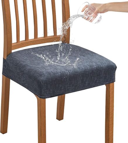 CRFATOP Waterproof Dining Chair Seat Covers Set of 6, Stretch Dining Room Cushion Slip Cover Non-Slip Seat Slipcover for Dining Chairs Washable Removable Parson Kitchen Chair Protectors,L,01 in Saudi Arabia