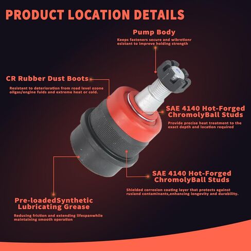 10626 Heavy Duty Ball Joints Compatible with Jeep Wrangler 2007-2018 JK Dana 30 & Dana 44 Axles in Saudi Arabia