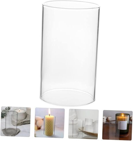 غطاء شمعة زجاجي مقاوم للرياح للاستخدام الخارجي والداخلي، حامل شموع شفاف لديكور العطلات والأجواء الرومانسية in Kuwait