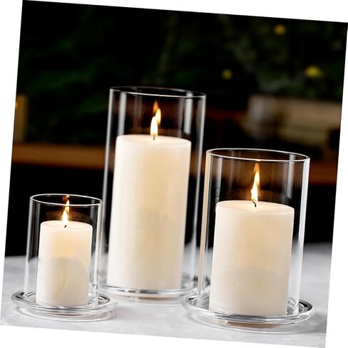 غطاء شمعة زجاجي مقاوم للرياح للاستخدام الخارجي والداخلي، حامل شموع شفاف لديكور العطلات والأجواء الرومانسية in Kuwait