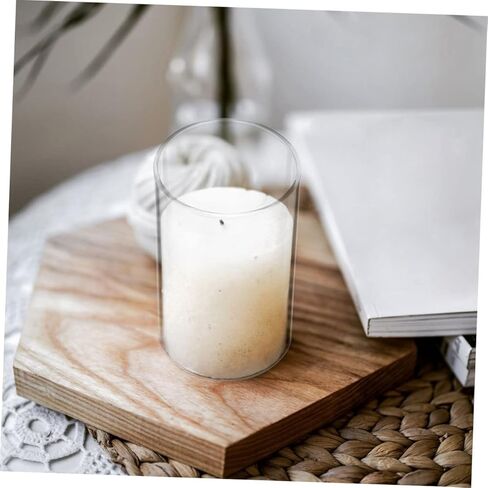 غطاء شمعة زجاجي مقاوم للرياح للاستخدام الخارجي والداخلي، حامل شموع شفاف لديكور العطلات والأجواء الرومانسية in Kuwait