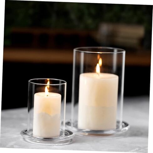 غطاء شمعة زجاجي مقاوم للرياح للاستخدام الخارجي والداخلي، حامل شموع شفاف لديكور العطلات والأجواء الرومانسية in Kuwait