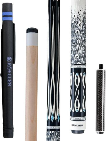 KONLLEN CUE-X Carbon Fiber Pool Cue Stick Leather Black Technology Low Deflection Billiard HQ-06BF,12.5mm,147cm in Kuwait