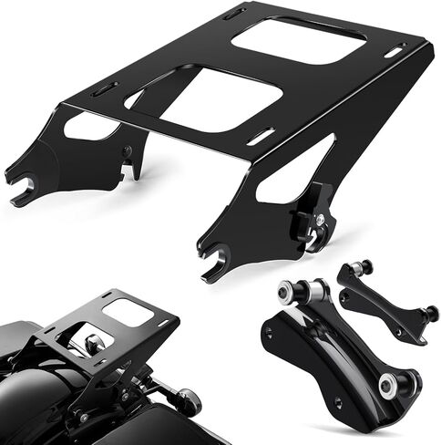 PBYMT Tour Pack Mount أكثر سمكًا مع مجموعة أدوات إرساء 4 نقاط، رف أمتعة قابل للفصل يناسب Harley Davidson Touring Street Glide Road King Electra Glide 2014-في وقت لاحق، أسود in Kuwait