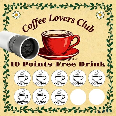2Pcs Loyalty Card Stamp, Coffee Cup Stamp, Mini Self Inking Stamp Great for Business in Kuwait