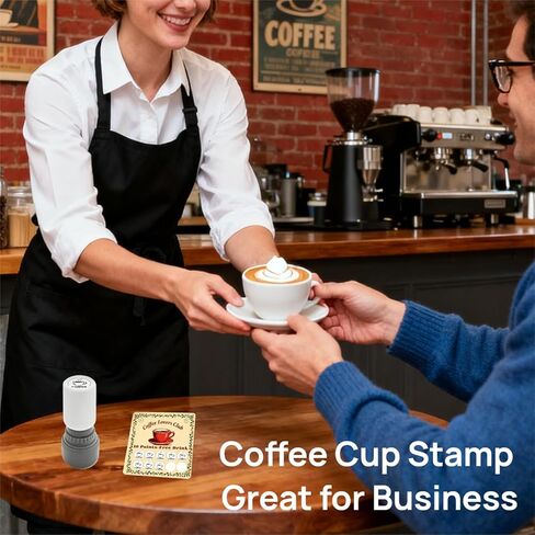 2Pcs Loyalty Card Stamp, Coffee Cup Stamp, Mini Self Inking Stamp Great for Business in Kuwait