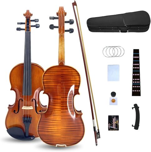 Violin 4/4 Full Size for Adults Violin Fiddle Set for Beginners with Shoulder Rest Bow Bridge Hard Case and Extra 4strings in Saudi Arabia