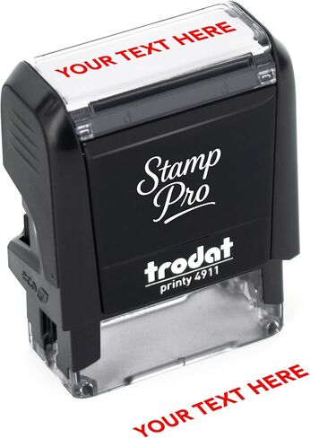 Stamp Pro Self Inking Stamp Custom Stamp - اسم شخصي أو ختم نص للمنزل والمدرسة والحرف اليدوية واستخدام الأعمال - اختر الحجم ونمط الخط ولون الحبر (صغير، 9/16 بوصة × 1 1/2 بوصة منطقة الانطباع) in Kuwait