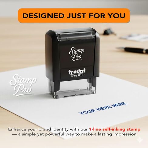 Stamp Pro Self Inking Stamp Custom Stamp - اسم شخصي أو ختم نص للمنزل والمدرسة والحرف اليدوية واستخدام الأعمال - اختر الحجم ونمط الخط ولون الحبر (صغير، 9/16 بوصة × 1 1/2 بوصة منطقة الانطباع) in Kuwait