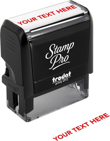 Stamp Pro Self Inking Stamp Custom Stamp - اسم شخصي أو ختم نص للمنزل والمدرسة والحرف اليدوية واستخدام الأعمال - اختر الحجم ونمط الخط ولون الحبر (صغير، 9/16 بوصة × 1 1/2 بوصة منطقة الانطباع) in Kuwait