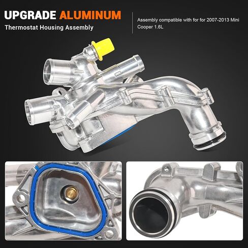 Aluminum Thermostat Housing Compatible with 2007-2013 Mini Cooper 1.6L 2011-2013 Mini Cooper Countryman 1.6L Replace# 11537534521 11538699290 902-812 in Saudi Arabia