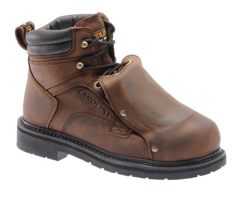 حذاء عمل Carolina Metpro بمقدمة فولاذية عريضة مقاس 15.24 سم من Met Guard للرجال، حماية EH، نعل مقاوم للحرارة، جلد، ساق فولاذية، بني متوسط ​​- 11.5 2E in Kuwait