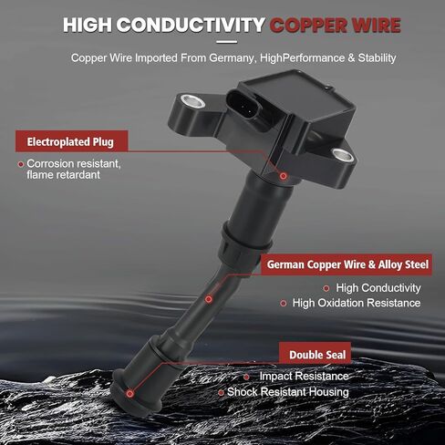 UF735 Ignition Coil Pack and Iridium-Platinum Spark Plugs Set of 4 Compatible with Ford Escape Fusion 2014-2020 1.5L Replaces# DG554, C880 in Kuwait