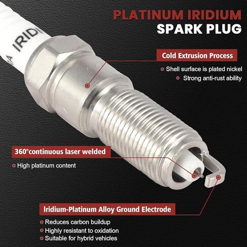 UF735 Ignition Coil Pack and Iridium-Platinum Spark Plugs Set of 4 Compatible with Ford Escape Fusion 2014-2020 1.5L Replaces# DG554, C880 in Kuwait