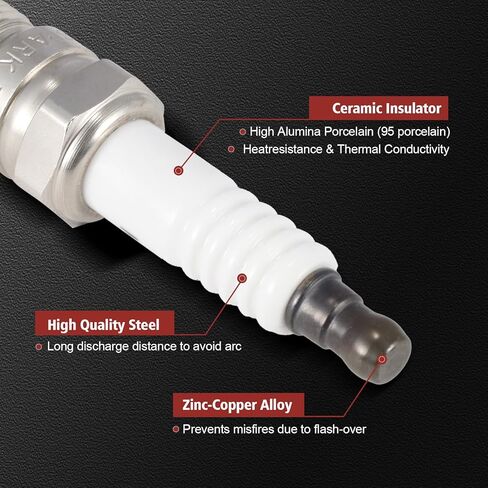 UF735 Ignition Coil Pack and Iridium-Platinum Spark Plugs Set of 4 Compatible with Ford Escape Fusion 2014-2020 1.5L Replaces# DG554, C880 in Kuwait