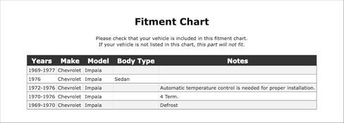 HVAC Temperature Delay Relay Compatible With Chevrolet Impala Sedan 1977 1976 1975 1974 1973 1972 1971 1970 1969 P-3887158 in Saudi Arabia