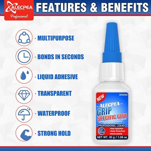 غراء قبضة احترافي من ALEPEA للدراجات النارية والدراجات الترابية وATV وBMX - لاصق مقود عالي القوة، سريع الجفاف ومقاوم للاهتزاز - يتضمن 3 أدوات تطبيق دقيقة، 30 جرام in Kuwait