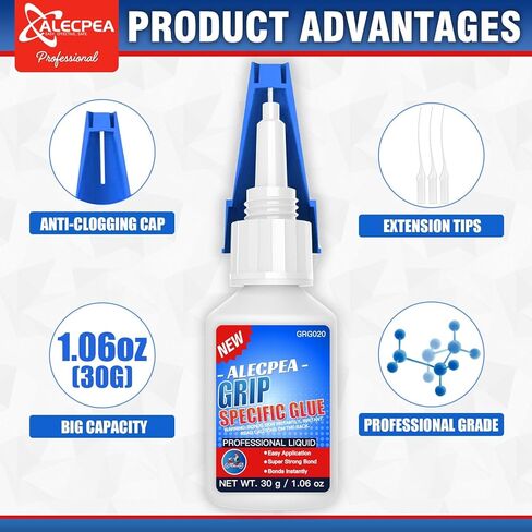 غراء قبضة احترافي من ALEPEA للدراجات النارية والدراجات الترابية وATV وBMX - لاصق مقود عالي القوة، سريع الجفاف ومقاوم للاهتزاز - يتضمن 3 أدوات تطبيق دقيقة، 30 جرام in Kuwait