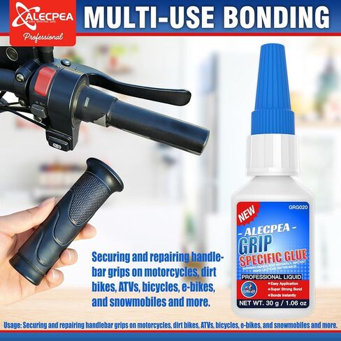 غراء قبضة احترافي من ALEPEA للدراجات النارية والدراجات الترابية وATV وBMX - لاصق مقود عالي القوة، سريع الجفاف ومقاوم للاهتزاز - يتضمن 3 أدوات تطبيق دقيقة، 30 جرام in Kuwait