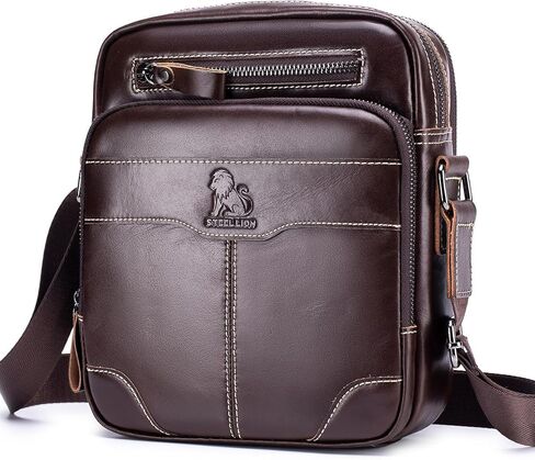 Premium Leather Men's Crossbody -Organized Storage & Durable,Stylish for Daily Carry in Saudi Arabia