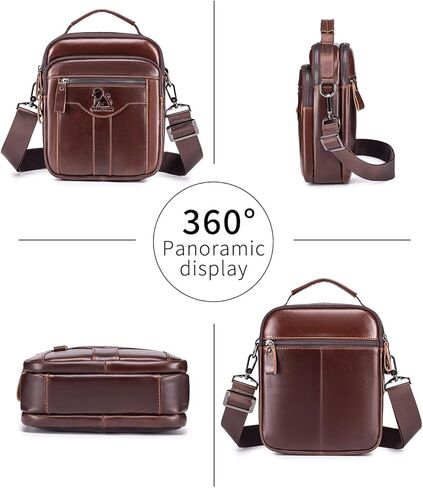 Premium Leather Men's Crossbody -Organized Storage & Durable,Stylish for Daily Carry in Kuwait
