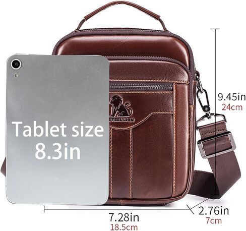 Premium Leather Men's Crossbody -Organized Storage & Durable,Stylish for Daily Carry in Kuwait