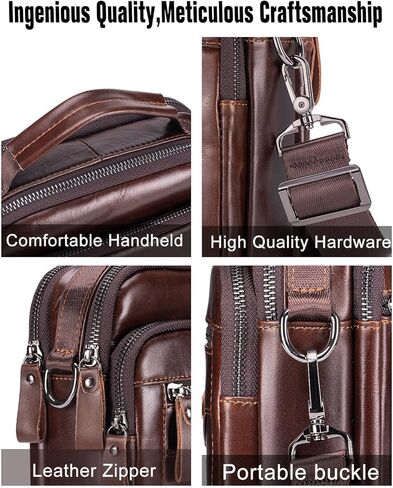 Premium Leather Men's Crossbody -Organized Storage & Durable,Stylish for Daily Carry in Kuwait