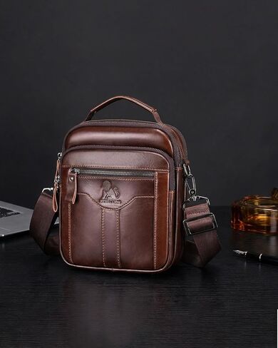 Premium Leather Men's Crossbody -Organized Storage & Durable,Stylish for Daily Carry in Kuwait