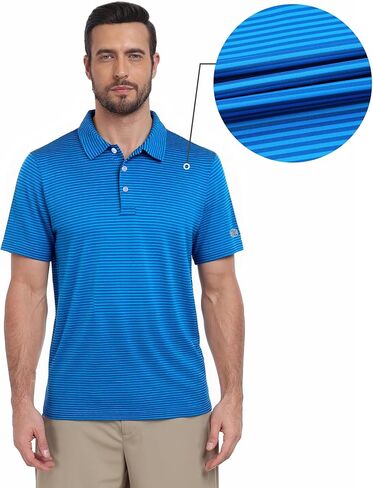 ZITY 3 Pack Golf Shirts for Men Short Sleeve UPF 50+ Performance Moisture Wicking Casual Striped Collared Polo Shirts in Kuwait