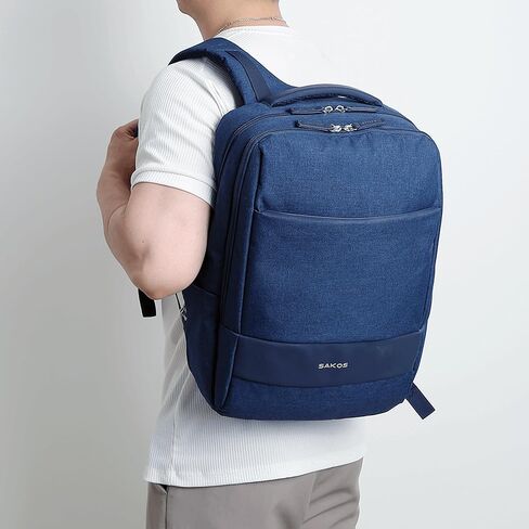 SAKOS SPIRIT Laptop Backpack for Men & Women 15.6 Inch, Water-Resistant Travel Work Backpack with Shockproof Laptop Compartment, Lightweight Carry-On Bag with Multiple Pockets in Saudi Arabia
