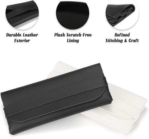 حافظة نظارة، حافظة نظارة شمسية ناعمة لنظارة العين الشمسية (قطعتان - أسود أبيض) in Kuwait