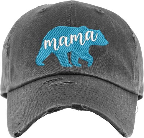 Mama Bear Hat | Distressed Baseball Cap or Ponytail Hat | Gift for Mom | New Mom Gifts in Saudi Arabia