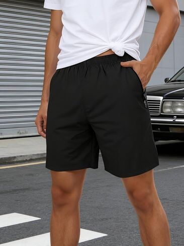 Mens Cargo Shorts Quick Dry Casual Solid Zipper Pockets Summer Shorts 2025 in Saudi Arabia