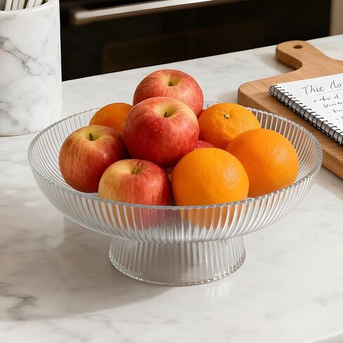 وعاء فواكه زجاجي كبير لطاولة المطبخ لتزيين طاولة المطبخ، مضلع شفاف in Kuwait