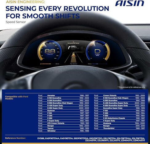 مستشعر سرعة النقل AISIN ASWAZ-00199 - متوافق مع Ford F-150 F-250 F-350 F-Super Duty 92-94&97، Explorer 92-01، Mustang 94-00، E-150 E-250 E-350 92-02 - عمود الإخراج in Kuwait