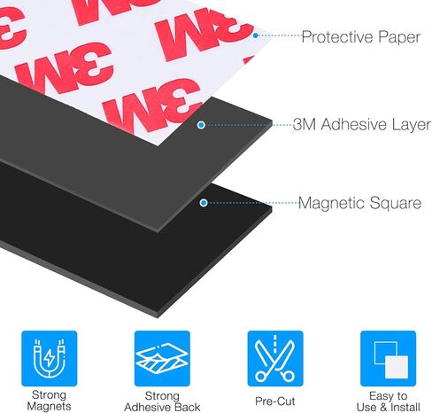 شريط مغناطيسي لاصق مزدوج A+B، مقطوع مسبقًا (3 × 1 × 24 حزمة/ 12 زوجًا) شرائط مغناطيسية مرنة من AB لأعمال الإغلاق التي يمكنك صنعها بنفسك، مغناطيس مناسب للاستخدام in Kuwait