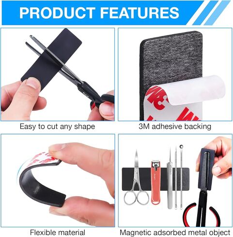 شريط مغناطيسي لاصق مزدوج A+B، مقطوع مسبقًا (3 × 1 × 24 حزمة/ 12 زوجًا) شرائط مغناطيسية مرنة من AB لأعمال الإغلاق التي يمكنك صنعها بنفسك، مغناطيس مناسب للاستخدام in Kuwait