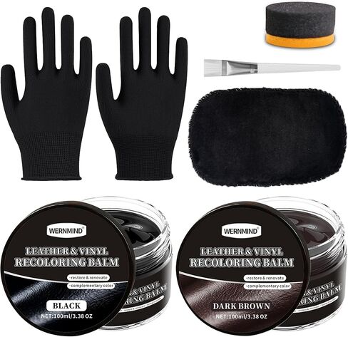 Black Leather Recoloring Balm Color Restorer Scratch Multipurpose Dye Paint Leather Repair Kits for Vinyl Sofas Furniture Faded Leather Couches Car Seats in Saudi Arabia