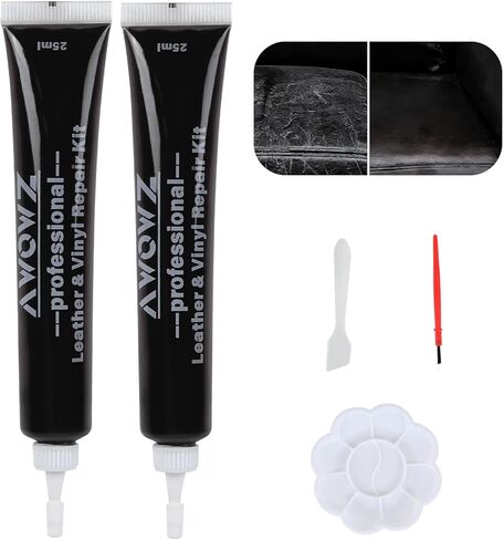 طقم إصلاح جلد أسود للأثاث والأريكة والسترة والجزء الداخلي للسيارة. يستعيد طقم إصلاح الفينيل الصناعي، سهل إصلاح التمزقات والثقوب والخدوش والتقشير in Kuwait