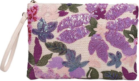 Clutch Purses for Women, Embroidered Floral Clutch Bag with Leather Wrist Strap for Daily Travel, Parties & Wedding in Kuwait