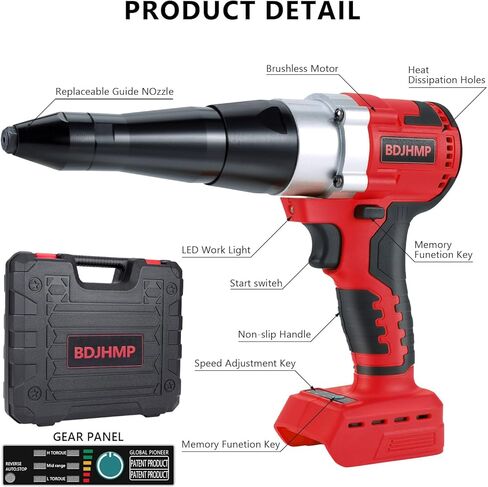 أداة مسدس برشام لاسلكي لبطارية ميلووكي M18 18 فولت (أداة فقط)، مسدس برشام أوتوماتيكي كهربائي بدون فرش، للمسامير 1/8 بوصة، 5/32 بوصة، 3/16 بوصة، للمعادن والبلاستيك والجلود in Kuwait